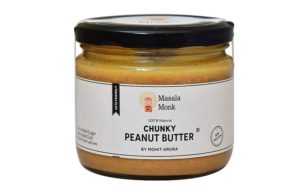Masala Monk Chunky Peanut Butter    Glass Jar  300 grams